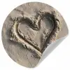 Hartvorm - Getekend - Beige - Zand Wandcirkel behangsticker klein -3d