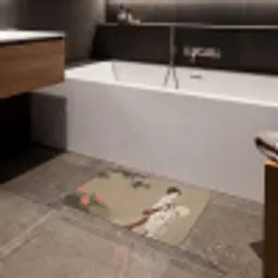 Vrouw - Azië - Kunst - Beige Badmat klein -sfeer3