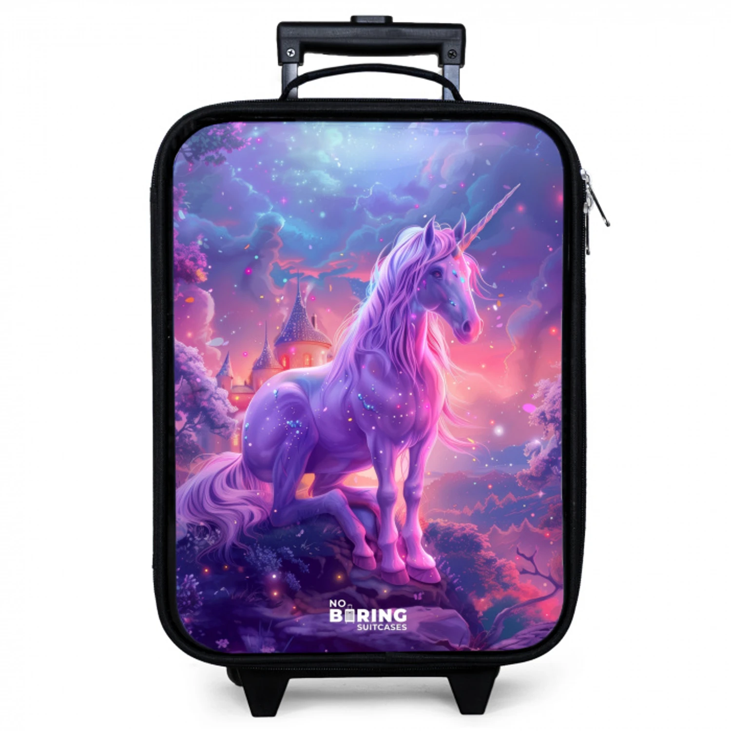 Paarse Eenhoorn in Magische Omgeving Kinderkoffer - Zwart klein -zzz_website3d