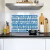 Ruitpatroon - Blauw - Crème Inductie beschemer met haakjes klein 777 -sfeer2