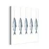 Vissen - Illustratie - Delfts - Blauw aluminium wit klein -3d