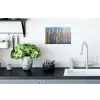 Skyline - Wolkenkrabbers - Water - Blauw Muursticker klein -keuken