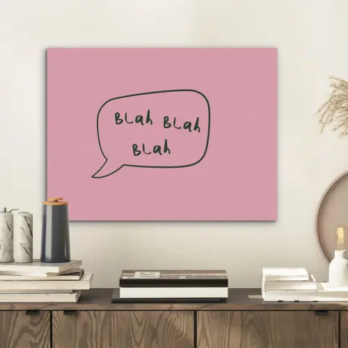 Tekstwolkje - BLAH BLAH BLAH - Roze PET vilt klein -sfeer1