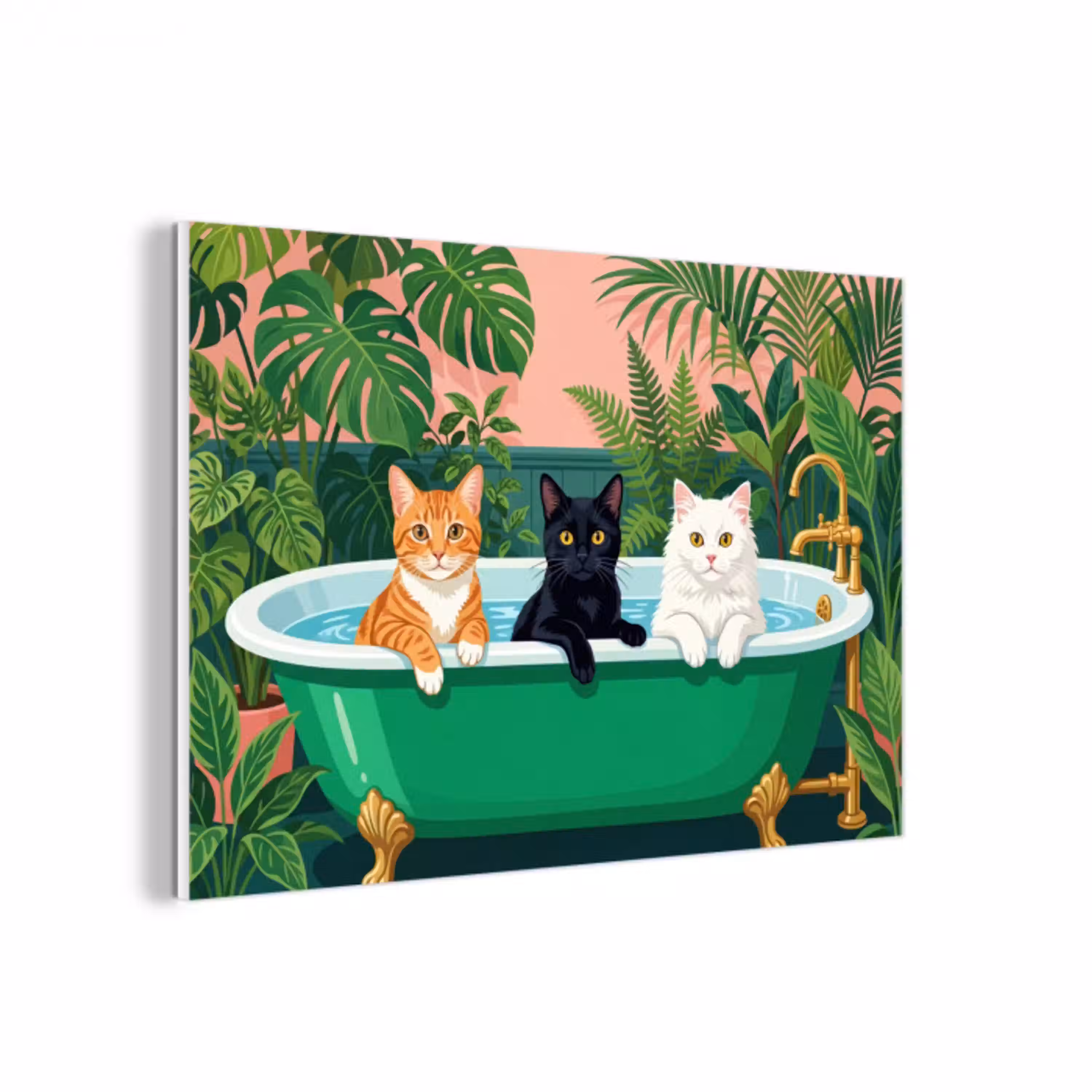 Badkamer - Kattenparade - Kleurrijk forex 5mm xxl -3d