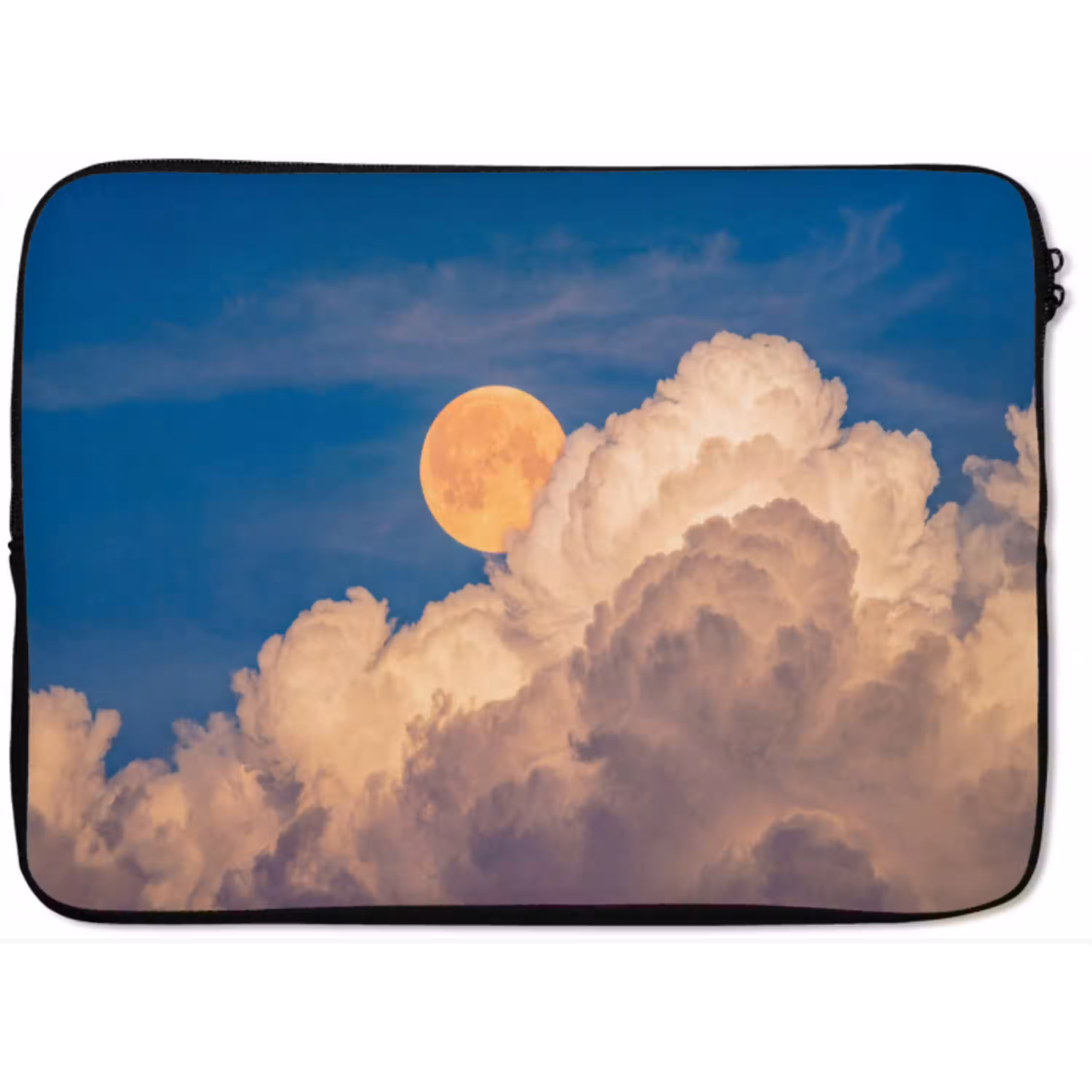Maan - Wolken - Natuur - Oranje laptophoes neopreen klein -zkaufland3dotto