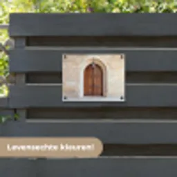 Houten - Deur - Lantaarn tuinposter los doek klein -sfeer3