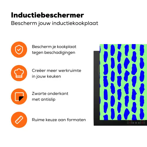 Vlekken - Groen - Blauw - Neon Inductie beschermer vinyl 3mm klein 276 -zzzzzzz-td-ups