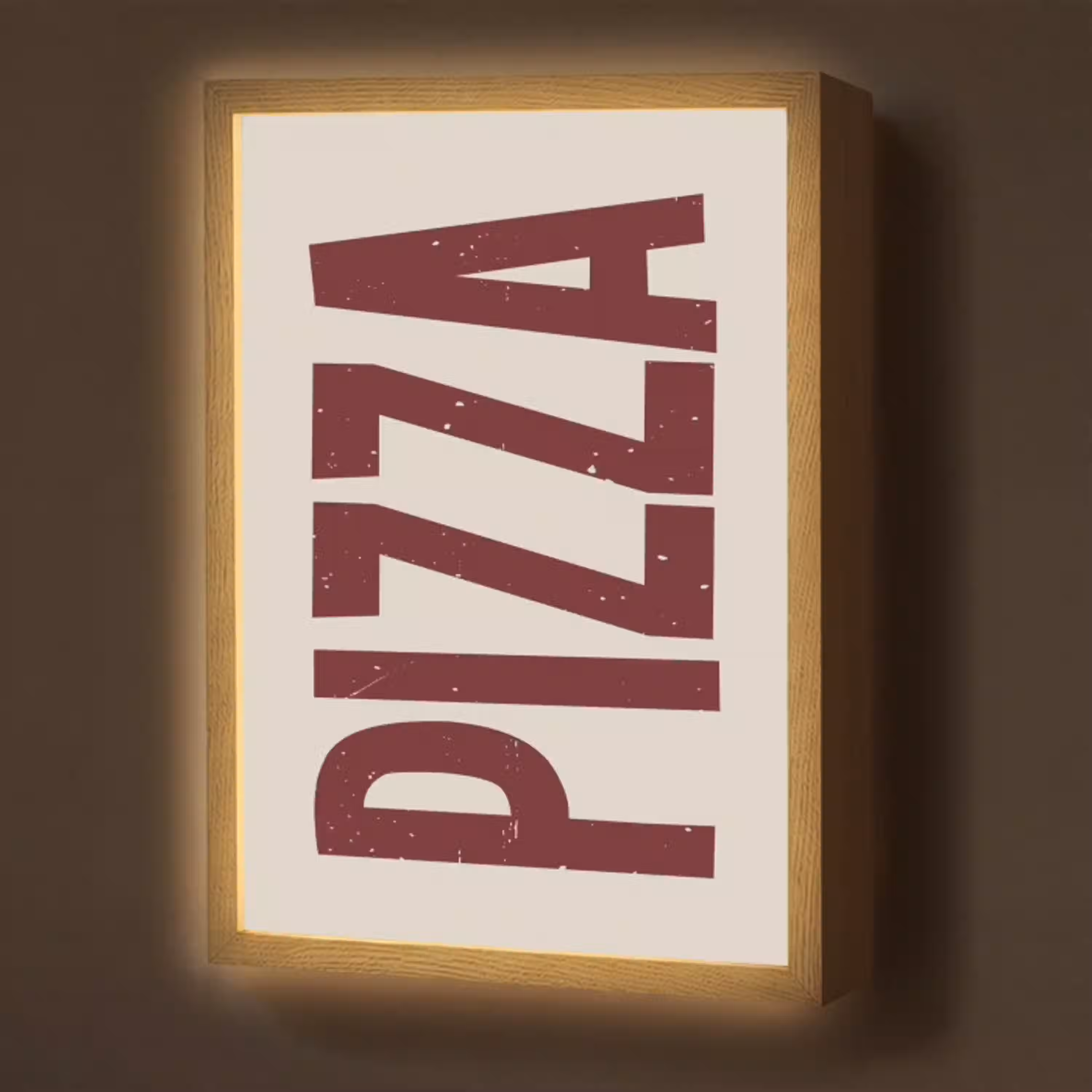 Pizza - Vintage - Decoratie - Japandi Light Box met batterij (Wandlamp) middel -z3d_website