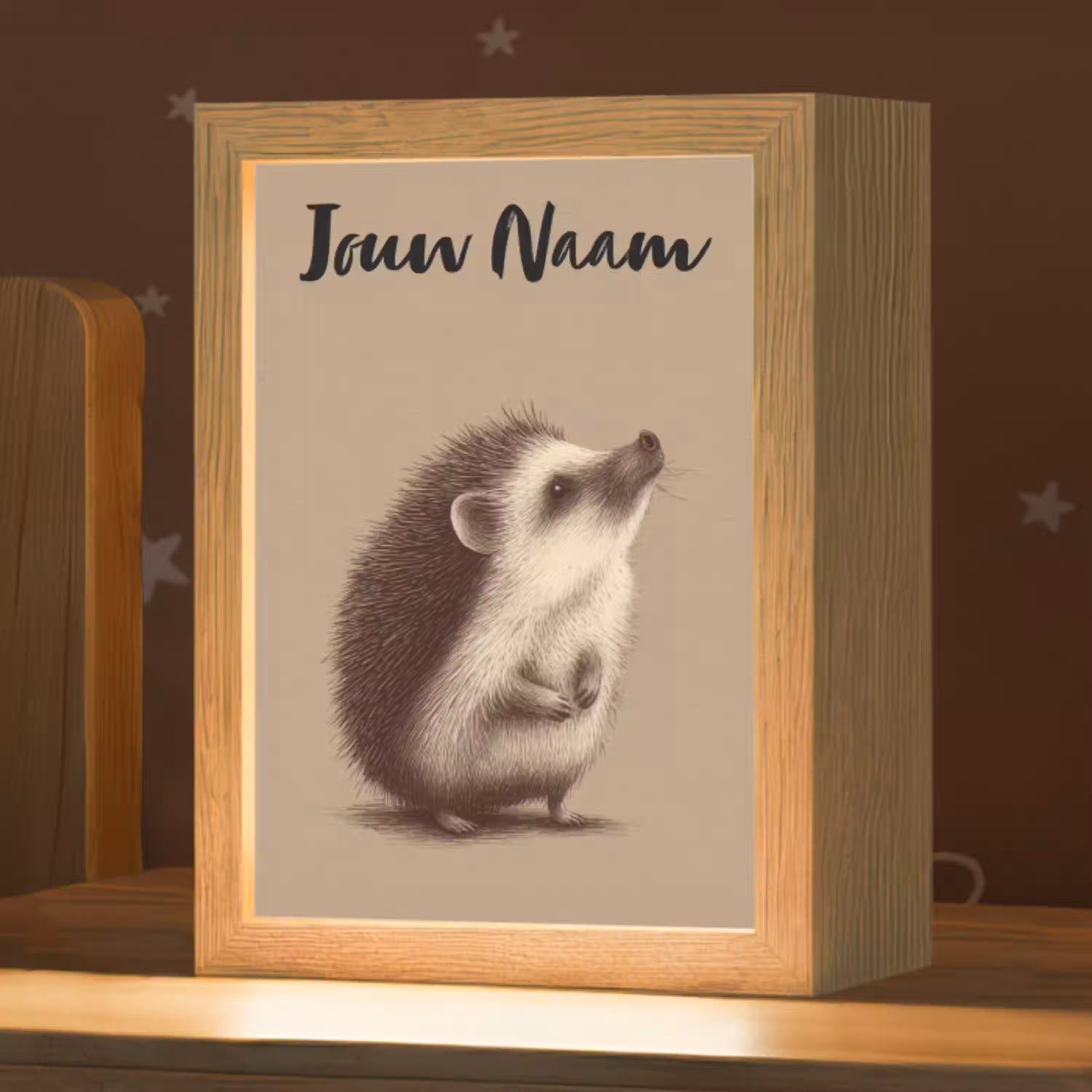 Egel - Snuitje - Bruin - Stekels Light Box met kabel (Kinderlampje) klein -zzz_3d_website