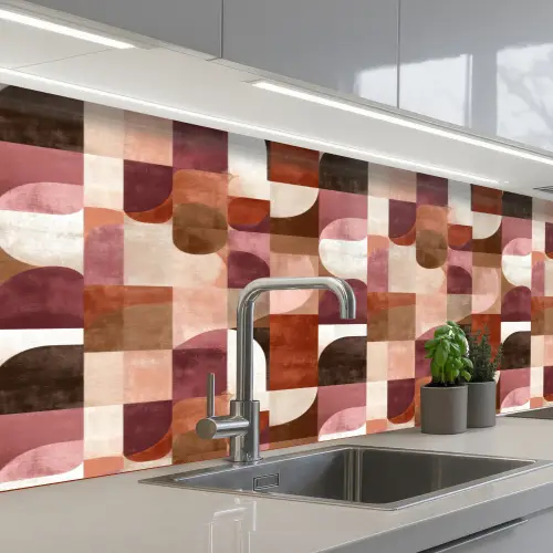 Geometrie - Modern - Retro keuken achterwand 2 middel 871 -3d_schuin