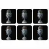 Microfoon - Delfts blauw - Muziek onderzetter kurk middel -3d