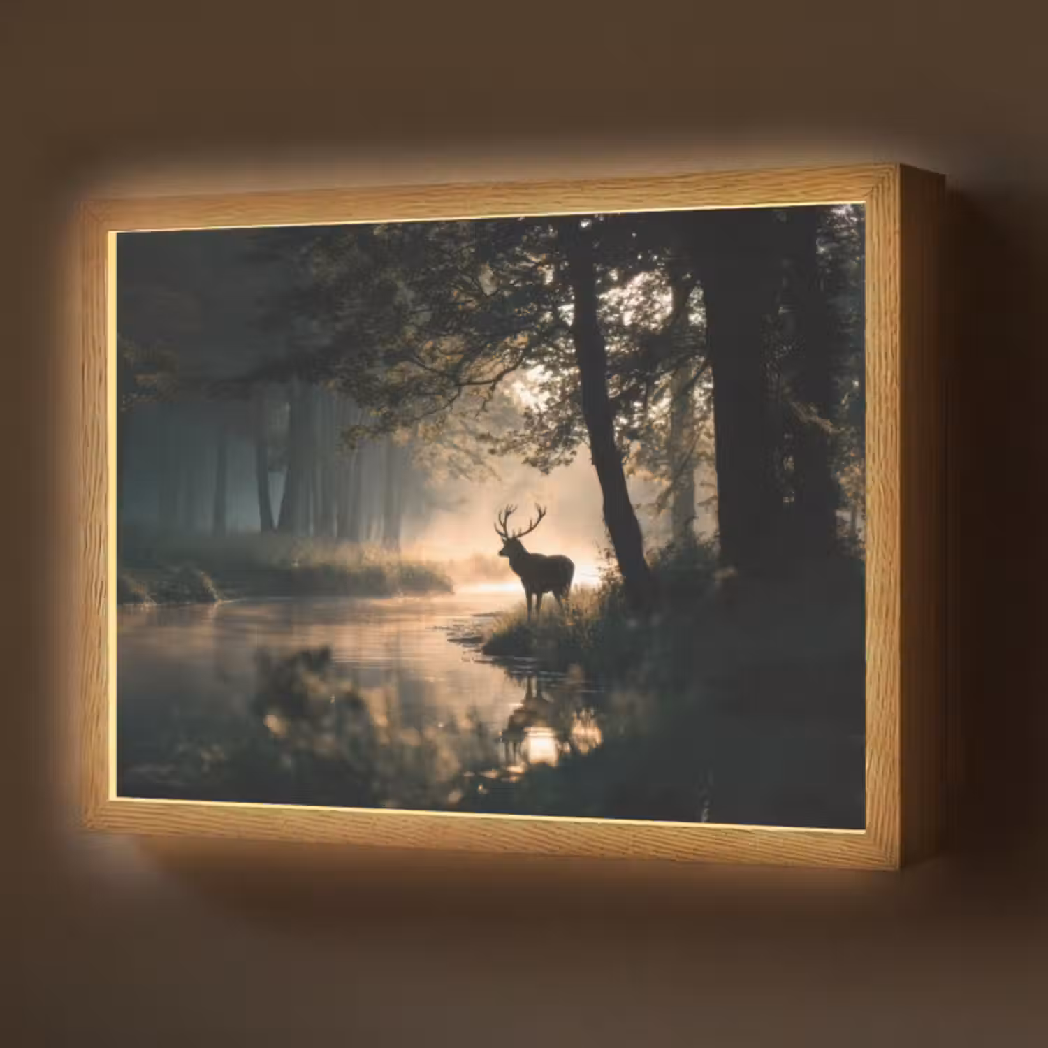 Lightbox - Wandlamp - Hert - Bosbeek - Mystiek