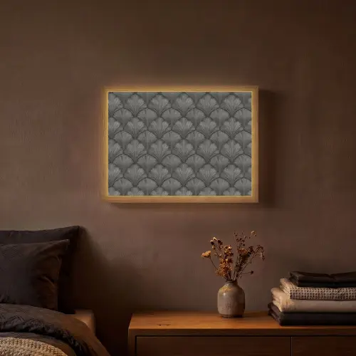 Waaier - Motief - Grijs Light Box met batterij (Wandlamp) middel 907 -sfeer4