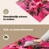 Bloemen - Verf - Roze Inductie beschemer met haakjes klein -ky-schoon-nl