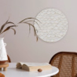 Schubben - Wit - Elegant Akoestische PET Vilt - Rond klein 838 -sfeer3