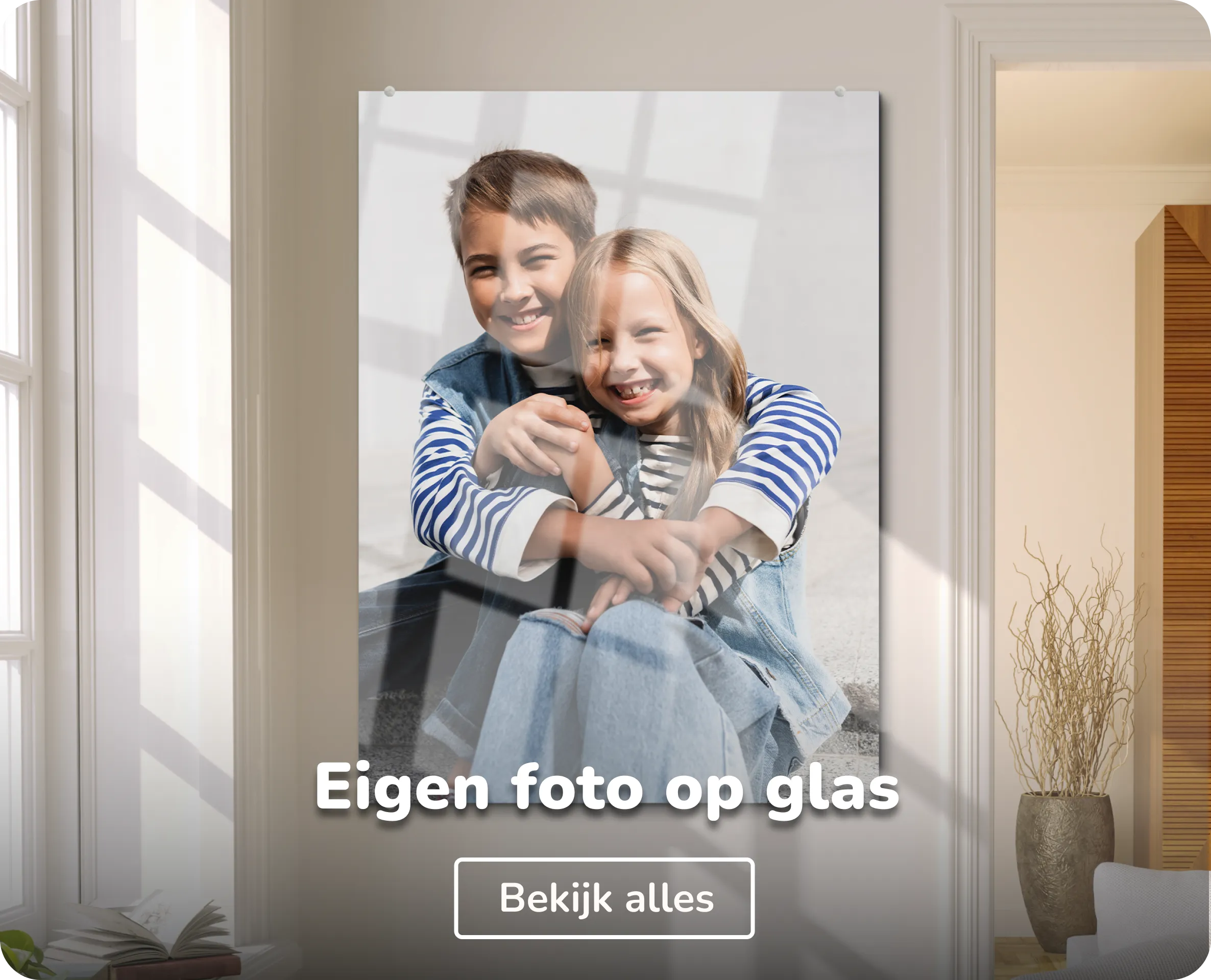 Eigen foto op glas