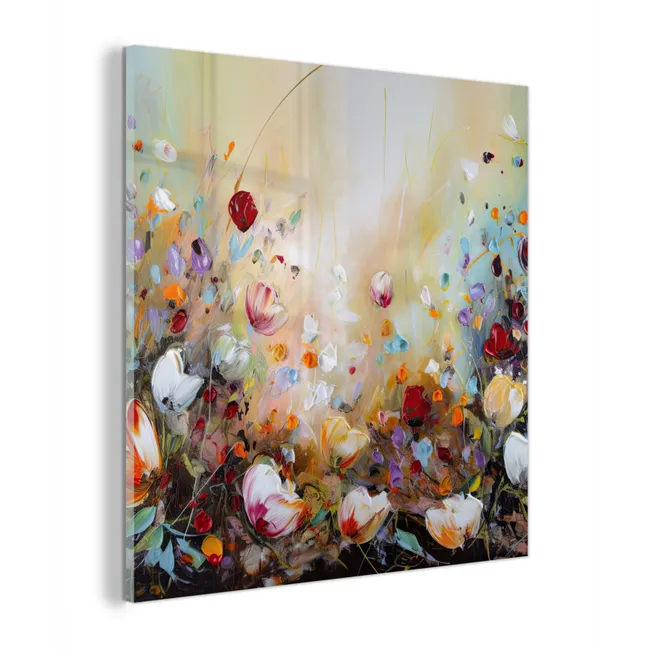 Olieverf - Bloemen - Kleurrijk - Natuur plexiglas 5mm klein -z3d