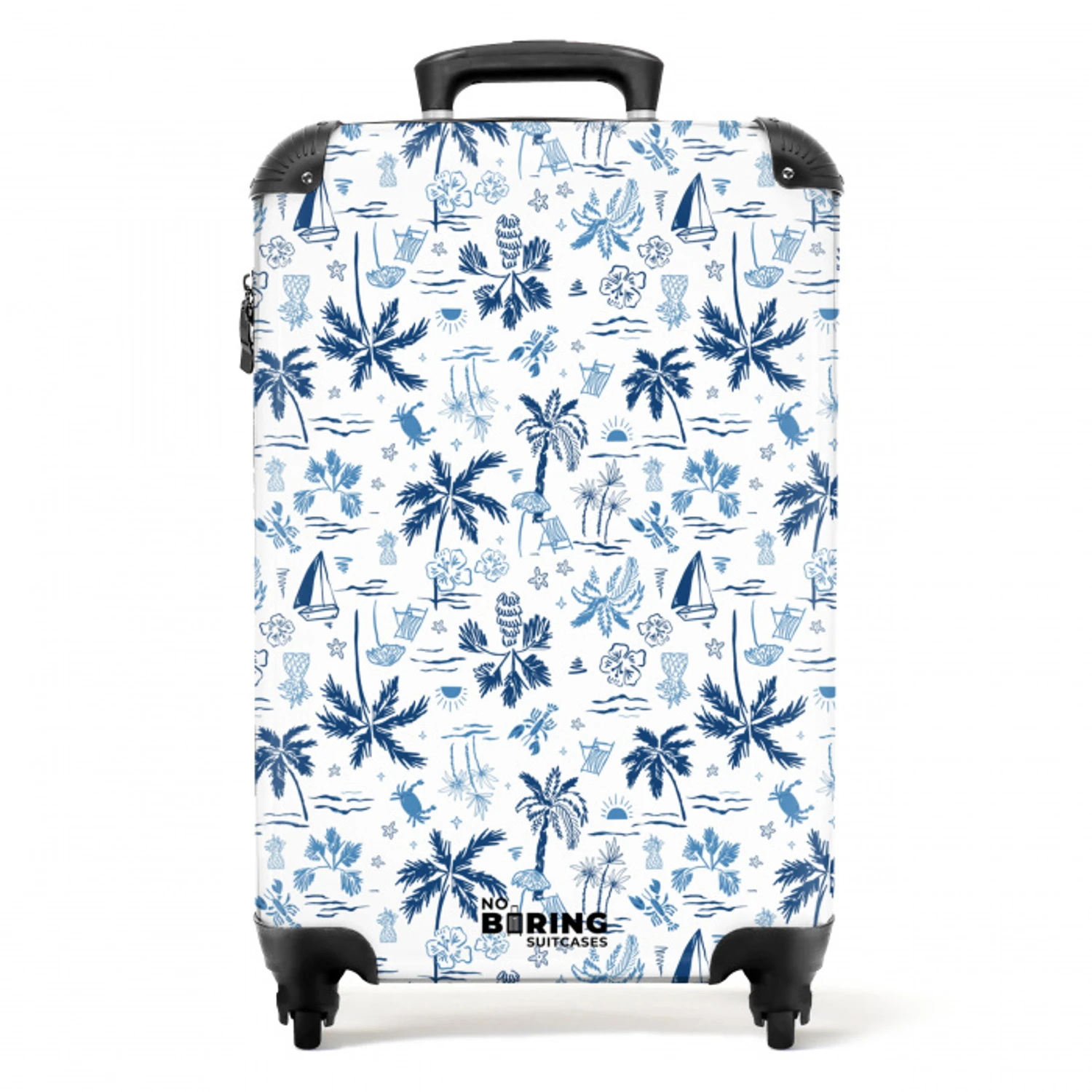 Vakantie patroon blauw NBS - Handbagage koffer - Volwassenen Unisex middel -productfoto_recht