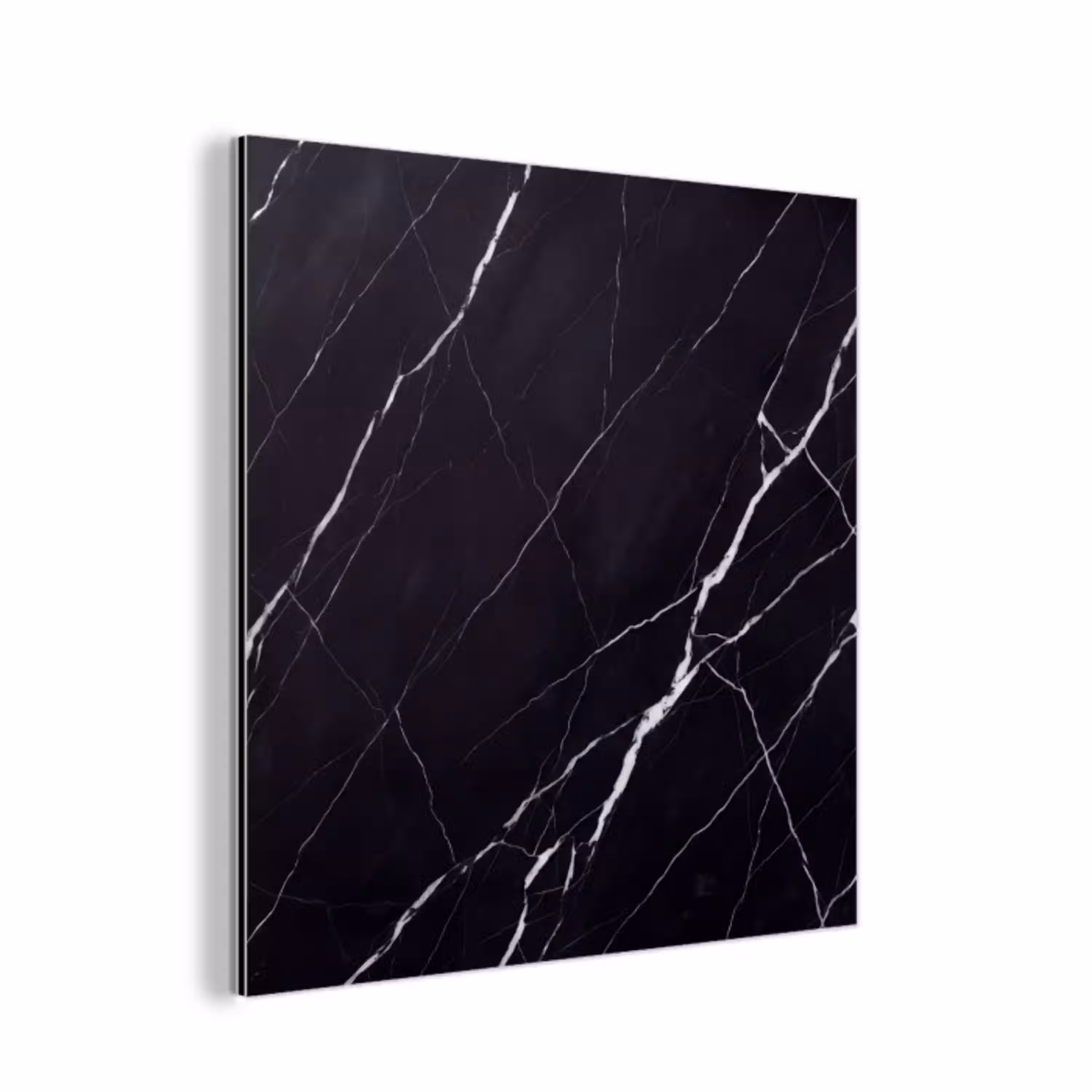 Marmer - Patroon - Abstract - Modern - Zwart aluminium wit klein -3d