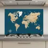 Wereldkaart - Donkerblauw - Beige keuken achterwand spatscherm klein -3d_website