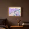 Goud - Marmer - Paars Light Box met batterij (Wandlamp) middel -sfeer4