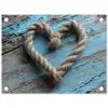Hart - Touw - Hout - Rustiek tuinposter los doek klein -3d