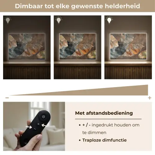 Bladeren - Bruin - Herfst - Natuur Light Box met batterij (Wandlamp) middel -USP_dimbaarNL