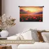 Landschap - Zonsondergang - Bloemenveld Wandkleed katoen klein -sfeer1
