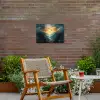 Vogels - Zon - Bomen - Groen Tuinposter op houten frame 2 cm dik klein -sfeer3