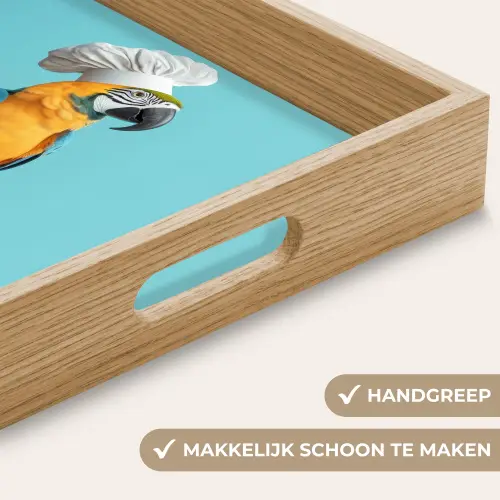 Papegaai - Koksmuts - Grappig - Vogel Dienblad Rechthoek middel -USP_HandgreepNL