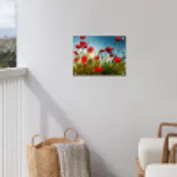 Klaprozen in ochtendlicht tuinposter los doek klein -sfeer8