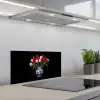 Rode - Bloemen - Tulpen - Vaas keuken achterwand spatscherm klein -3d_schuin