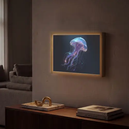 Tentakels - Kwal - Paars - Sprankeling Light Box met batterij (Wandlamp) middel -sfeer1