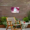 Zee - Roze - Bloemen - Poort Tuinposter op houten frame 2 cm dik klein -sfeer3