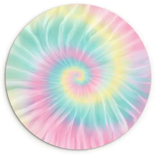 Pasteltinten - Tie dye - Roze Wandcirkel kunststof plaat 5mm dik klein -3d