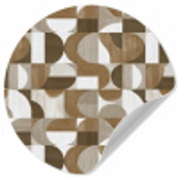Abstract - Retro - Bruin Wandcirkel behangsticker klein 186 -3d
