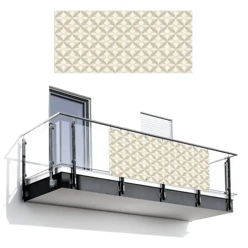 Patroon - Klassiek - Beige Balkonbeschermer Duitsland klein 596 -3d