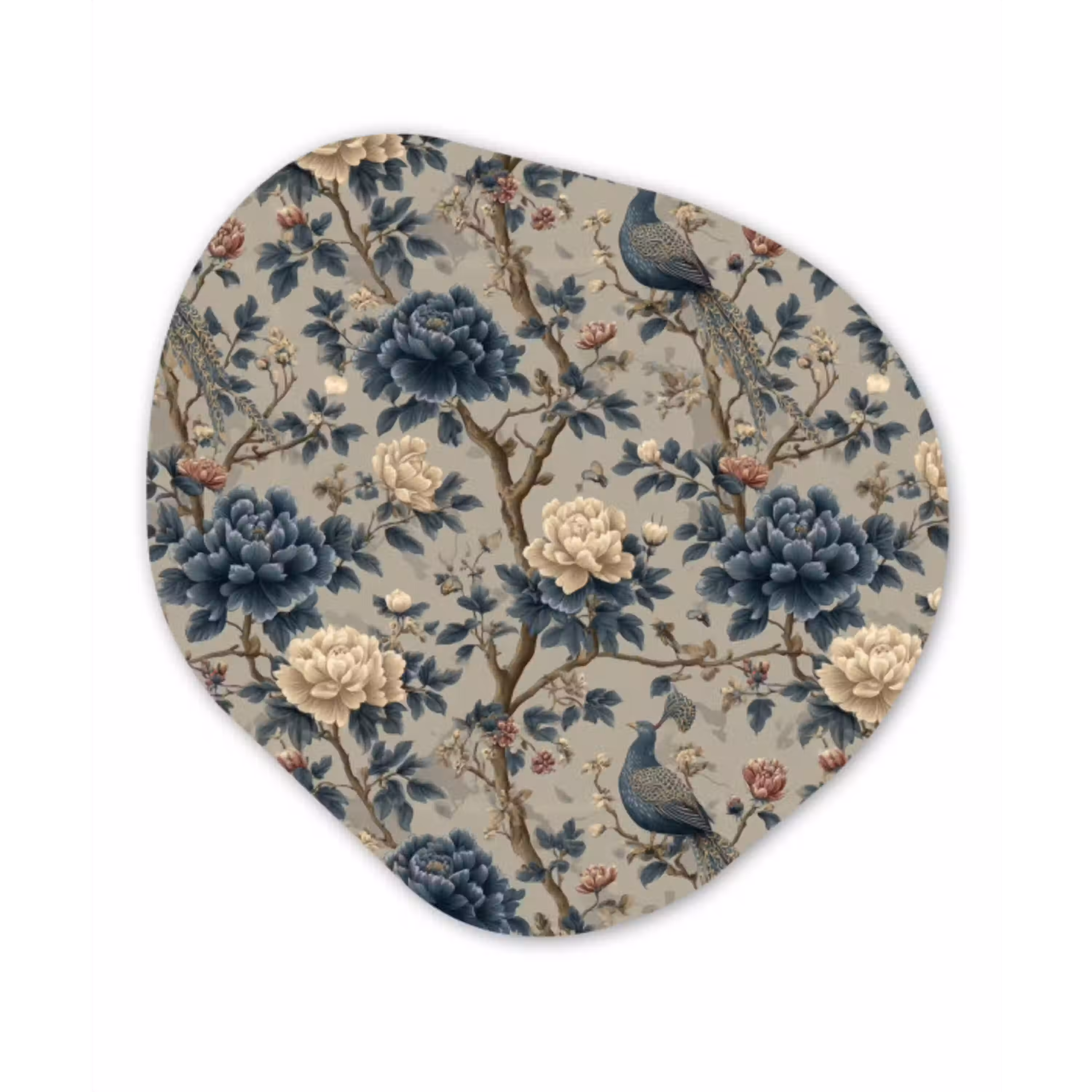 Pauw - Bloemen - Blauw Wandcirkel Organisch Forex 3mm klein 629 -3d