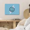 Smiley - Blauw - Bliksem PET vilt klein -sfeer3
