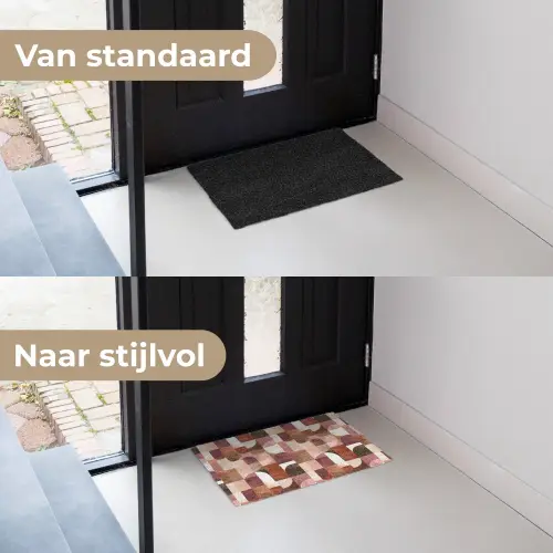 Geometrie - Modern - Retro Deurmat klein 898 -voor-na_NL