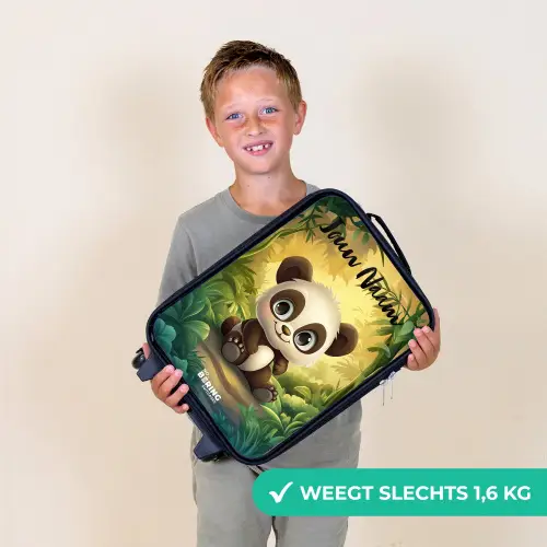Panda - Bamboebos - Groen Kinderkoffer - Zwart klein -sfeer4_NL
