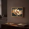 Bloemen - Goud - Graffiti - Zwart - Abstract Light Box met batterij (Wandlamp) middel -sfeer1