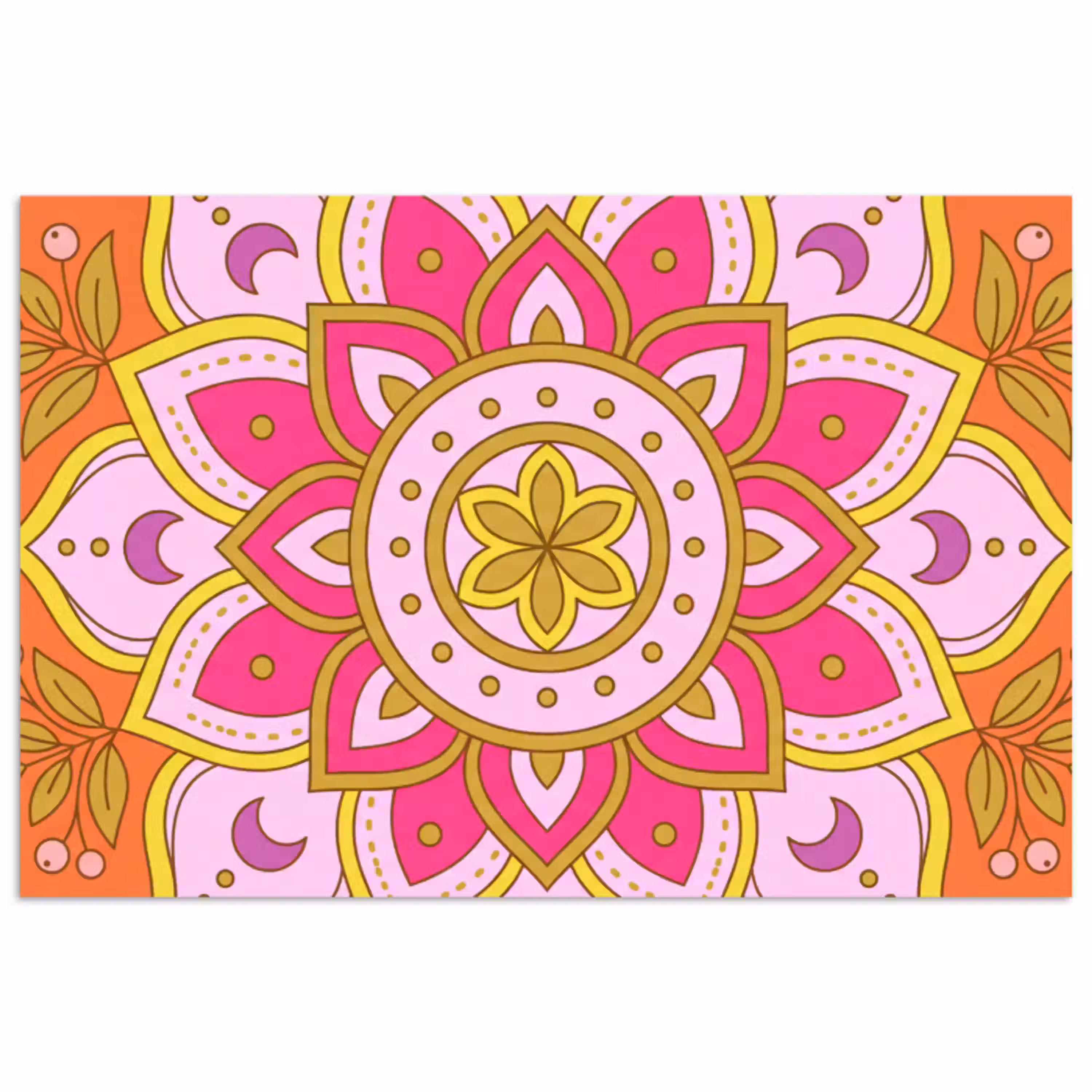 Patroon - Bloemmotief - Decoratie - Abstract - Roze poster papier klein -3d
