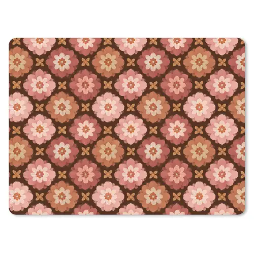 Geometrisch - Bloemen - Kleurrijk muismat rubber klein 262 -3d