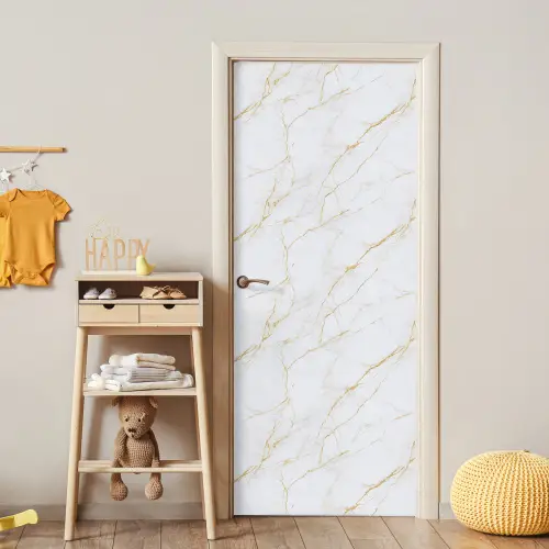 Wit - Marmer - Goud - Luxueus deurposter klein 289 -sfeer4