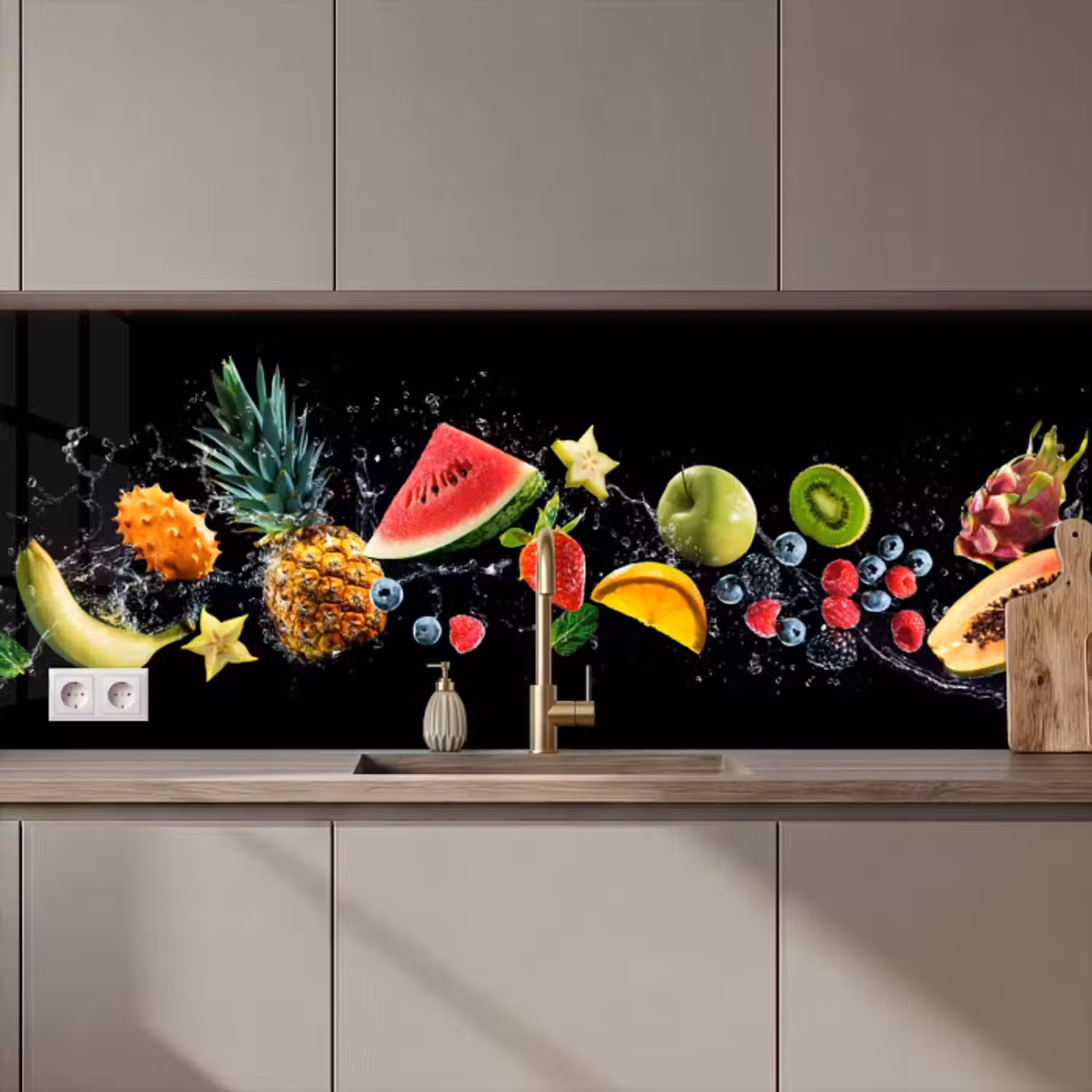 Küchenrückwand - Splash - Obst - Schwarz