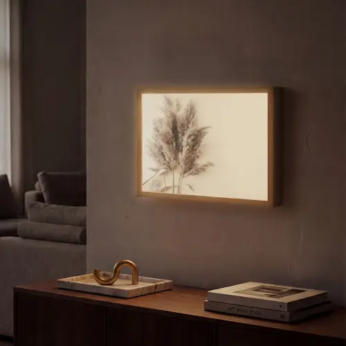 Graan - Pastel - Natuur Light Box met batterij (Wandlamp) middel -sfeer1