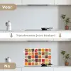 Vierkanten - Specerijen - Kruiden - Grafisch keuken achterwand spatscherm klein -voor_na_NL