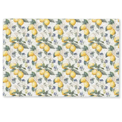 Frans - Citroen -  Citrus - Bloesem - Geel - Groen - Blauw Deurmat klein 898 -zkaufland3d