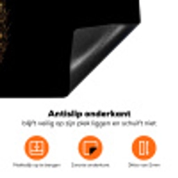 Ananas - Zwart - Goud - Luxe Inductie beschermer vinyl 3mm klein -zzzzzzz-td-onderkant